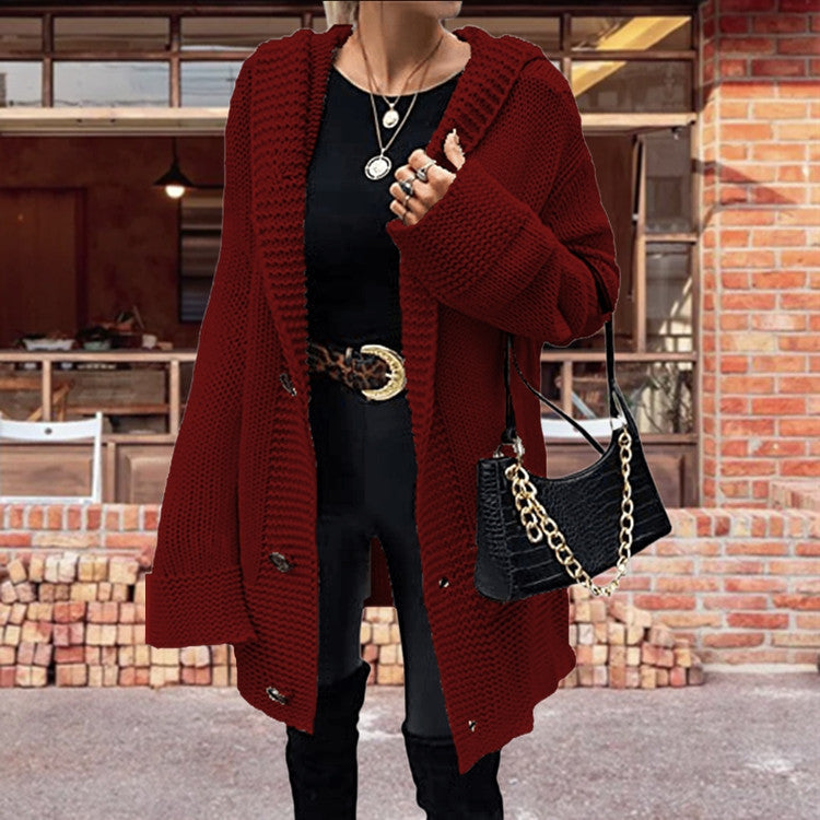 Dames Gros tricot Cardigan avec coupe décontractée et détails modernes de boutons Chic und Stil