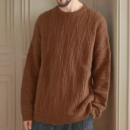 Pull à grosse maille pour femmes avec un motif alvéolé unique et un col haut Chic und Stil