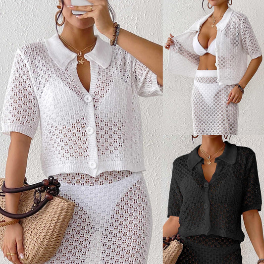 Gilet féminin en tricot ouvert au crochet Chic und Stil