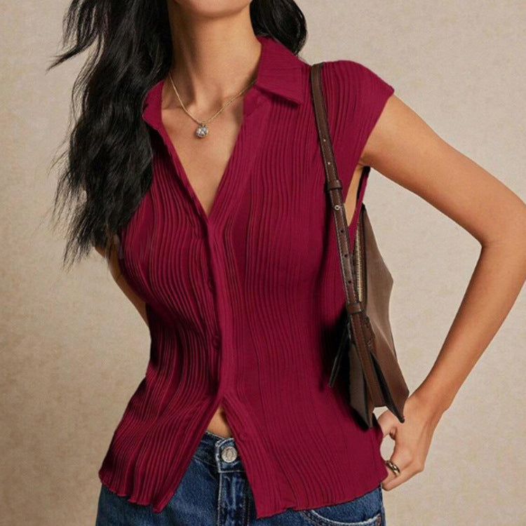 Blouse élégante pour femmes avec structure plissée et coupe étroite Chic und Stil