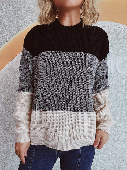 Dames pull confortable avec motif rayé tendance Chic und Stil