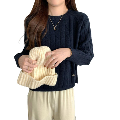 Pull en tricot décontracté pour femmes avec motif gaufré et coupe ample Chic und Stil