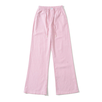 Loose jersey pants for women with a casual striped look featuring an elastic waistband and drawstring Chic and Style
