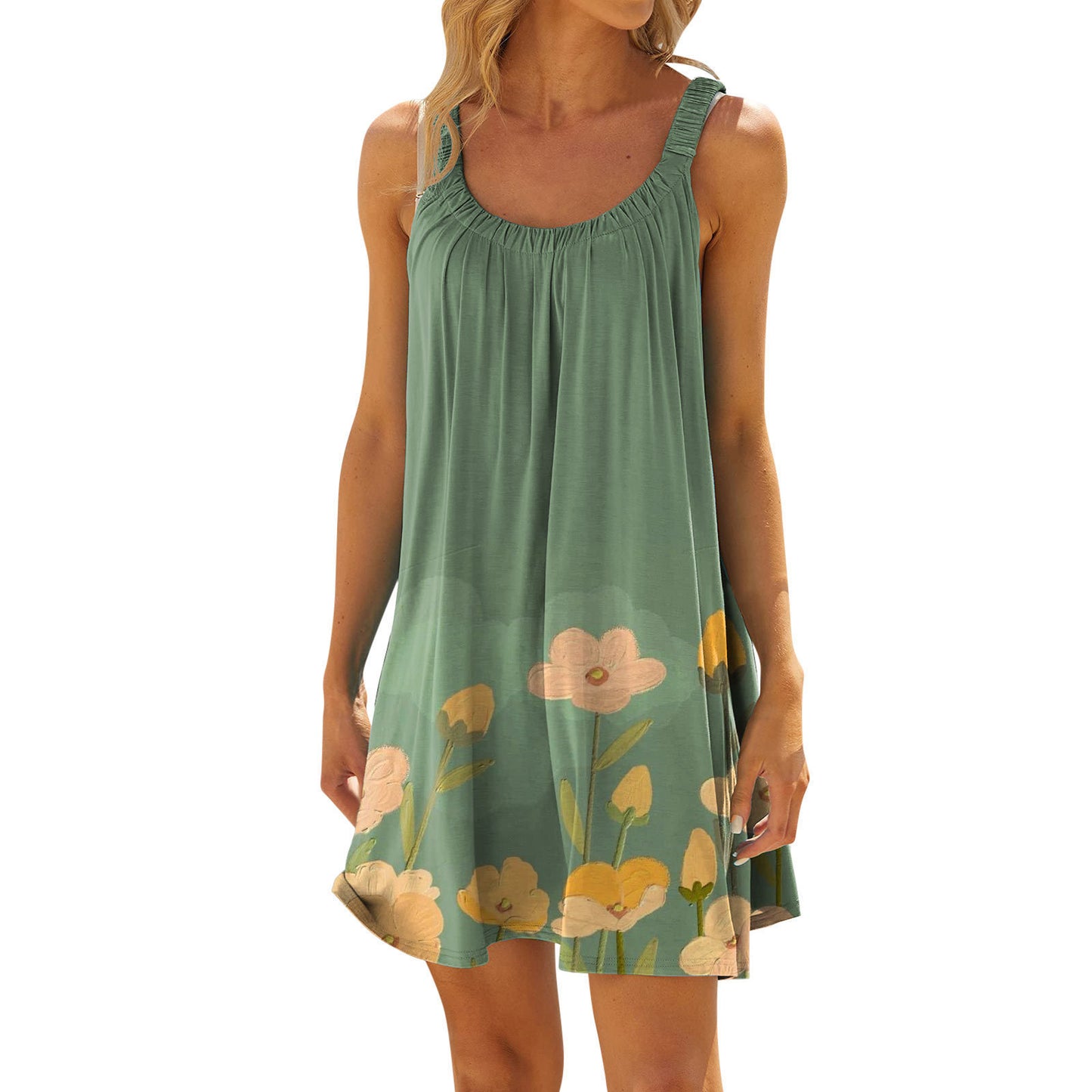 Robe d'été décontractée pour femmes avec impression florale et tissu doux Chic und Stil