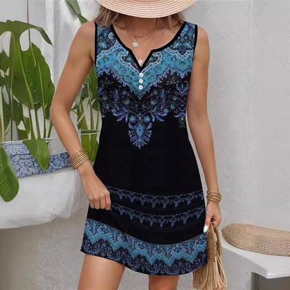 Robe décontractée à bretelles spaghetti pour femmes avec design floral aquarelle Chic und Stil