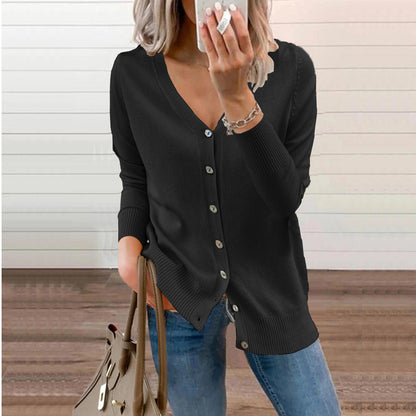 Cardigan pour dames avec des devant boutonnables et décolleté en V Chic und Stil