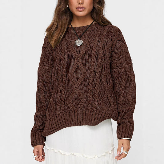 Pull en tricots épais pour femmes avec motif ondulé et coupe ample Chic und Stil