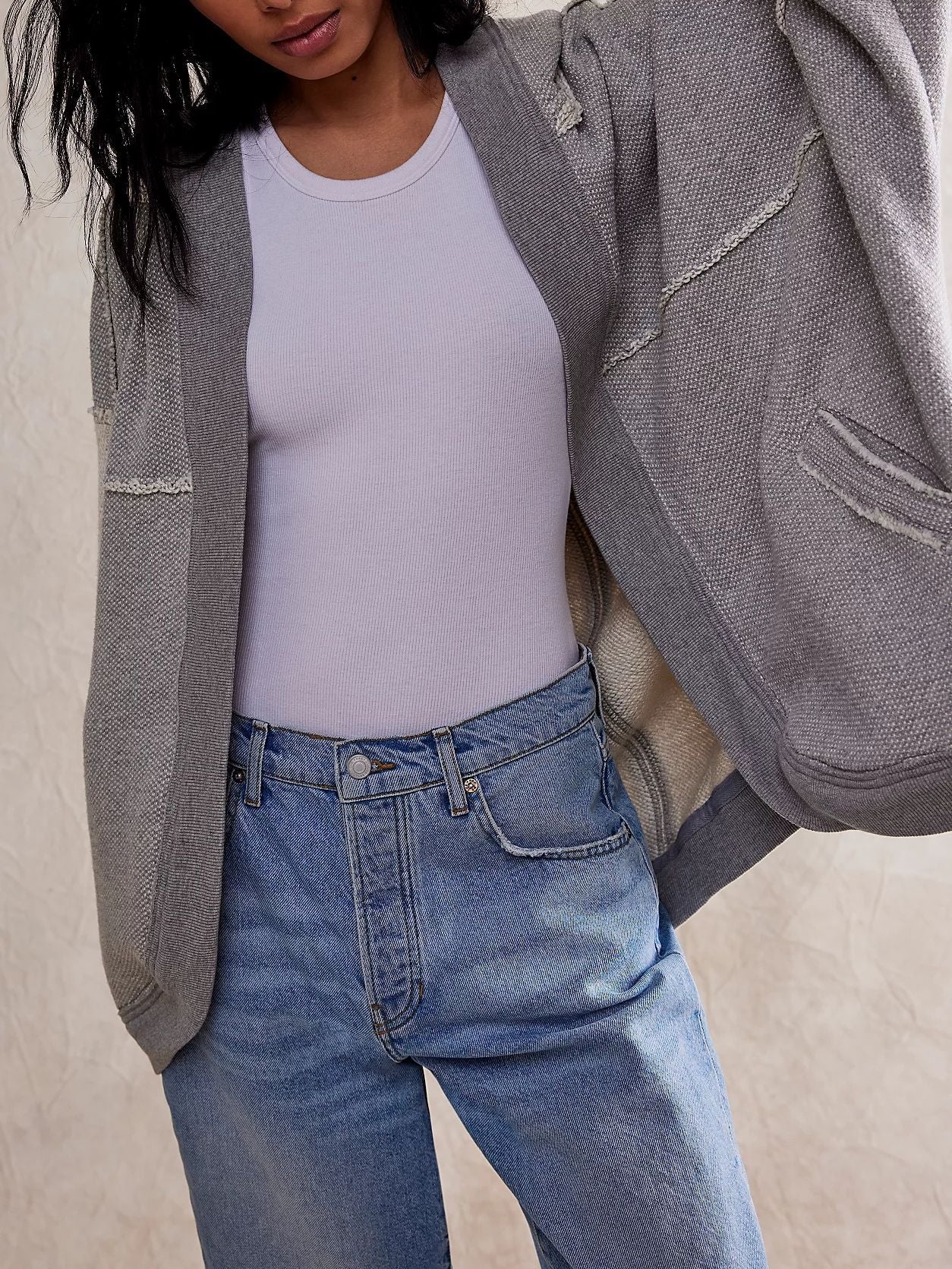 Dames hoodie oversize tendance avec tissage structuré Chic und Stil