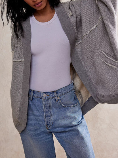 Dames hoodie oversize tendance avec tissage structuré Chic und Stil