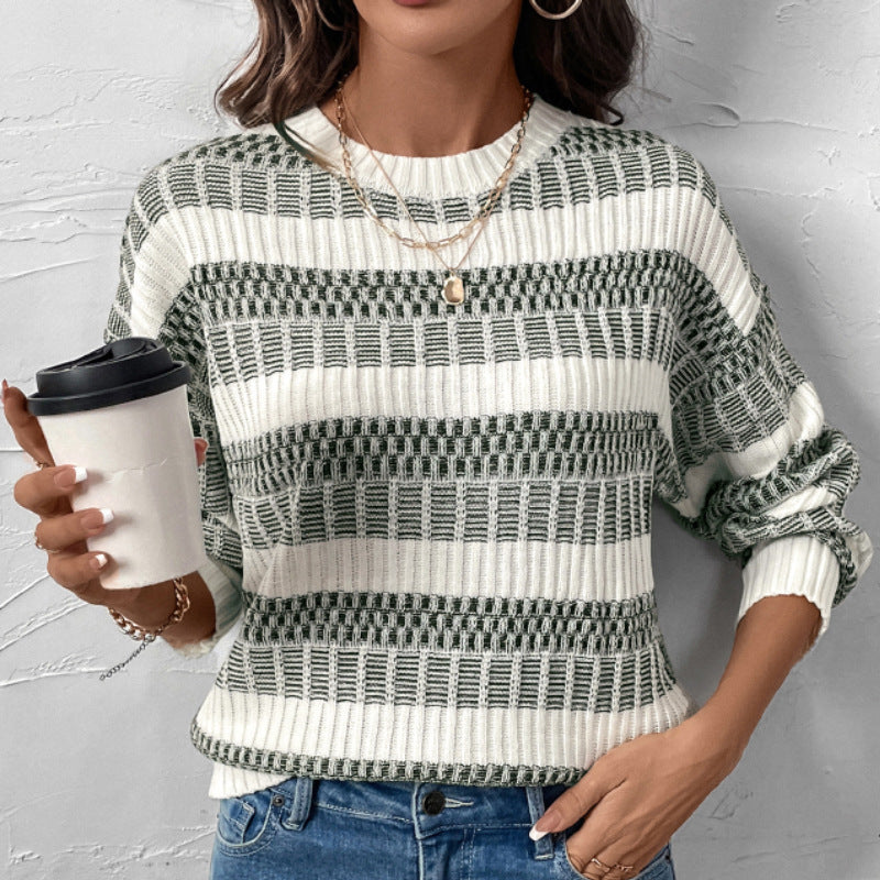 Pull femme avec motif texturé et coupe ample Chic und Stil