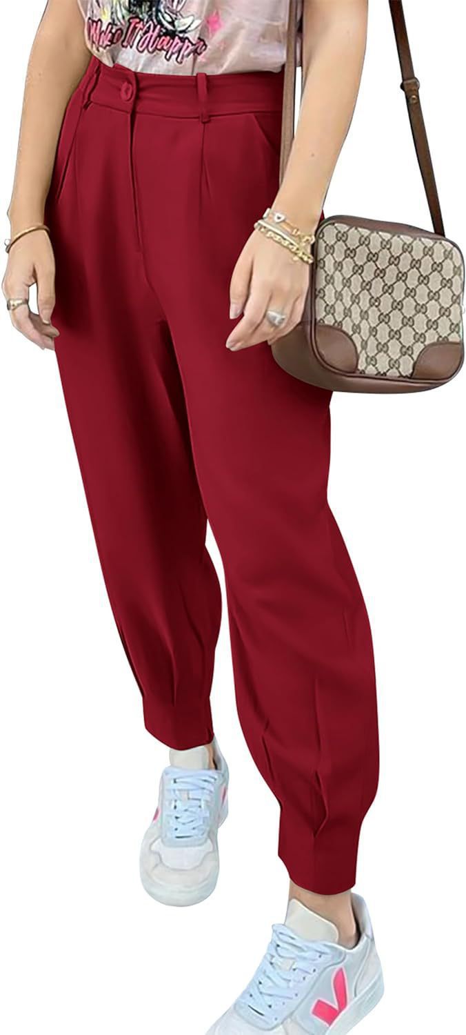 Elegant and fashionable high-waisted pants for women with pleats and side pockets Chic and Style