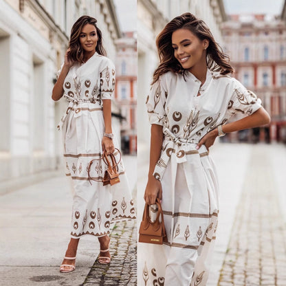 Chic and stylish long sleeve maxi dresses with button closure for women