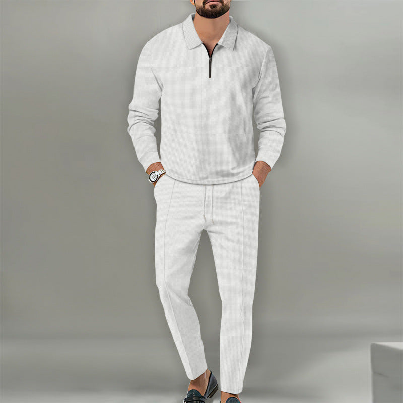 Costume de loisirs pour hommes avec pull texturé et joggings à la mode Chic und Stil
