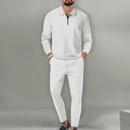 Costume de loisirs pour hommes avec pull texturé et joggings à la mode Chic und Stil