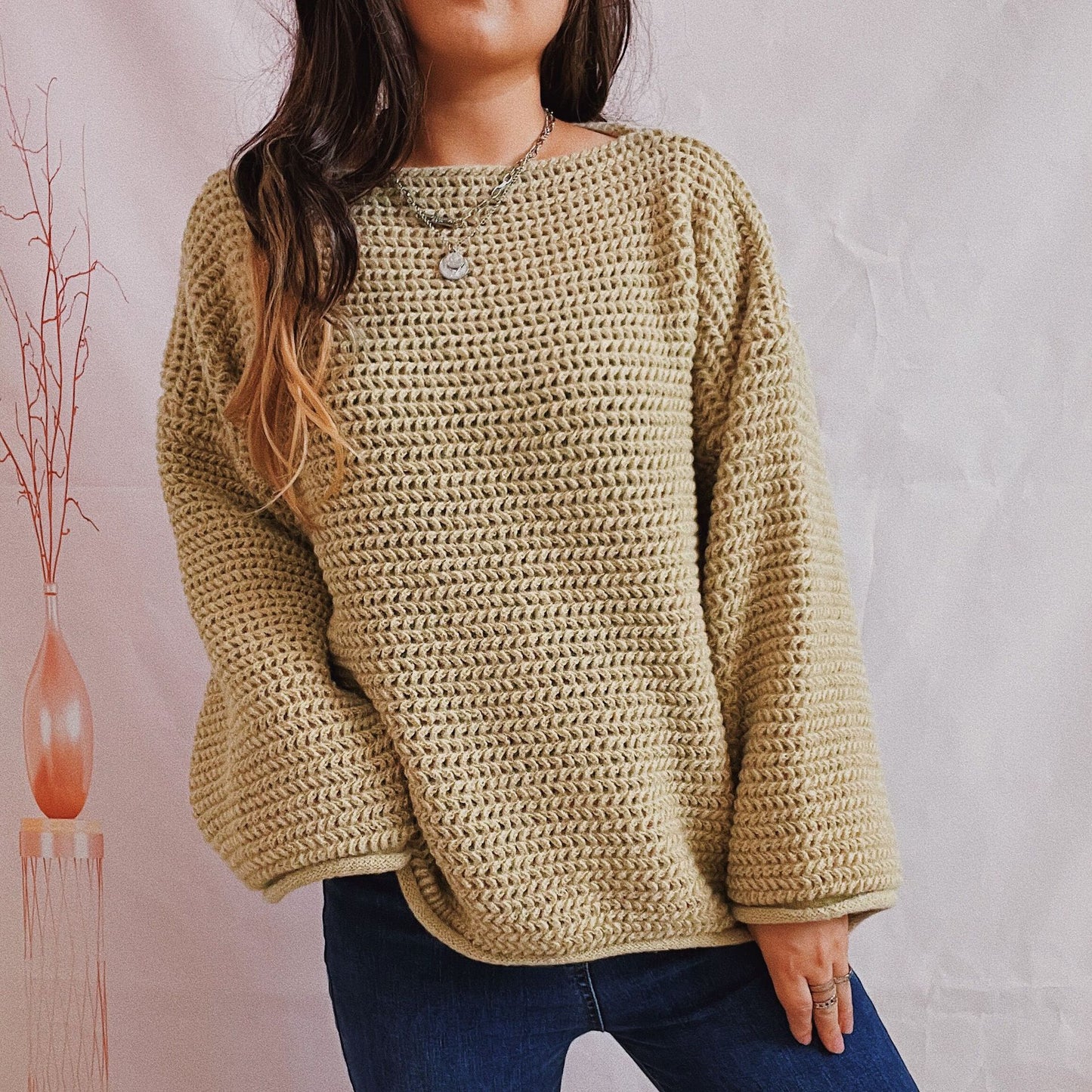 Pull en grosse maille pour femmes avec coupe ample et manches décontractées Chic und Stil