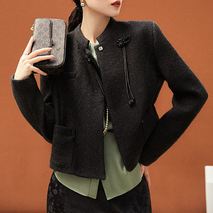 Veste pour femme à col mandarin texturé Chic und Stil