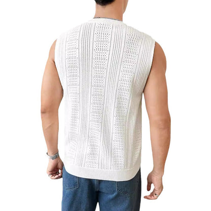 Homme pull tricoté avec structure aérée à motif perforé Chic und Stil