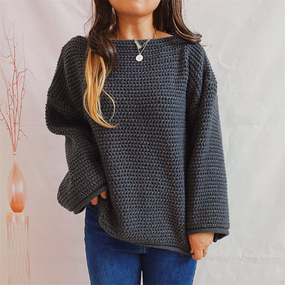 Pull en grosse maille pour femmes avec coupe ample et manches décontractées Chic und Stil