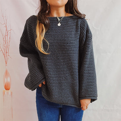 Pull en grosse maille pour femmes avec coupe ample et manches décontractées Chic und Stil
