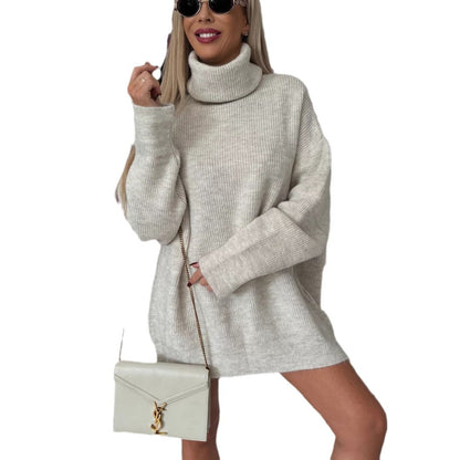 Pull avec col roulé oversized pour femmes en tricot de haute qualité Chic und Stil