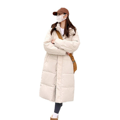 Dames élégante long parka avec capuche pratique et rembourrage chaud Chic und Stil