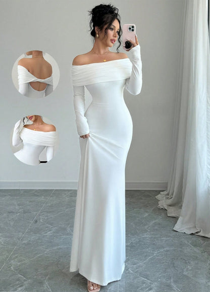 Robe maxi élégante sans épaule pour femmes avec des détails raffinés au dos Chic und Stil