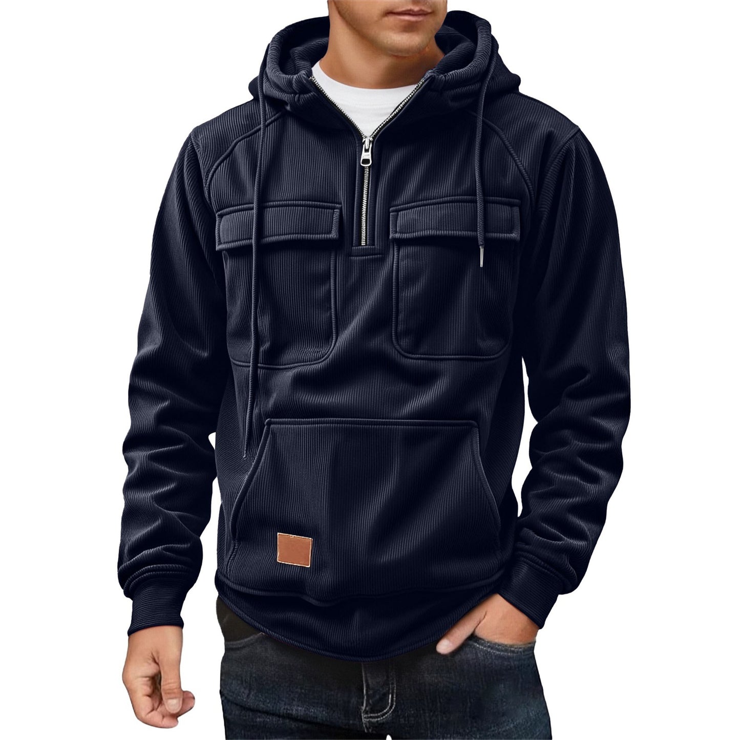 Pull en polaire pour hommes avec col zippé et poches pratiques Chic und Stil