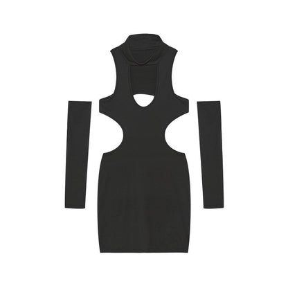 Robe mini à découpe pour femmes avec manches assorties Chic und Stil