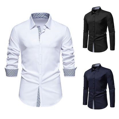 Chemise à manches longues pour hommes avec design rayé moderne Chic und Stil
