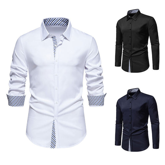 Chemise à manches longues pour hommes avec design rayé moderne Chic und Stil