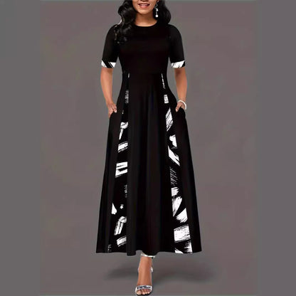 Robe maxi pour femmes avec motif artistique et poches pratiques Chic und Stil