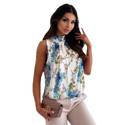 Chemisier à col haut fleuri pour femmes Chic und Stil