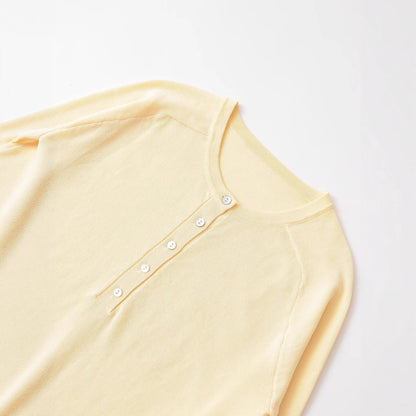 Pull en henley à manches longues décontracté pour femmes Chic und Stil