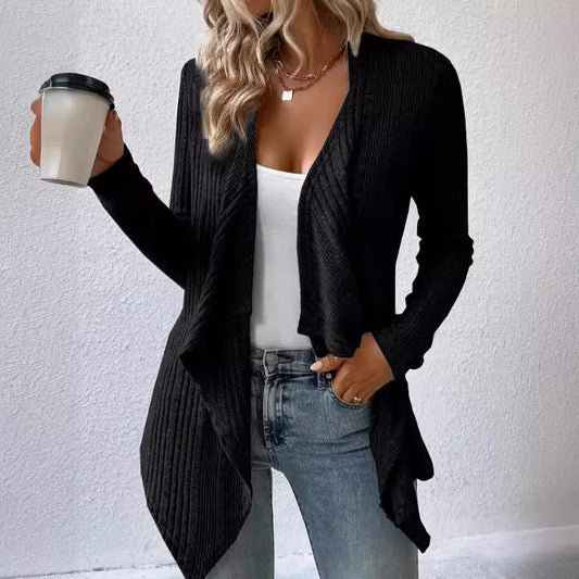 Dames cardigan confortable avec coupe décontractée et ourlet asymétrique Chic und Stil