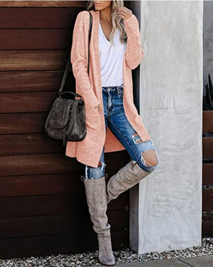 Cardigan tricot décontracté pour femmes avec poches profondes et design ouvert Chic und Still