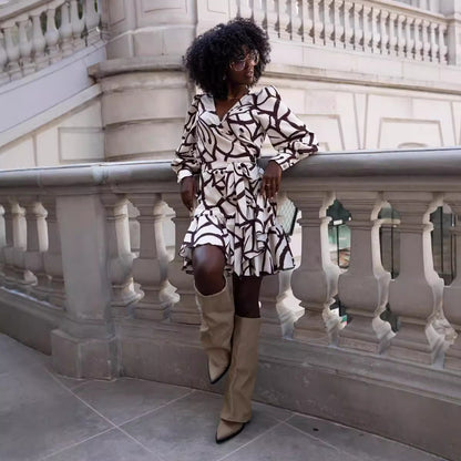 Women's Leopard Print Wrap Dress Chic and Style
