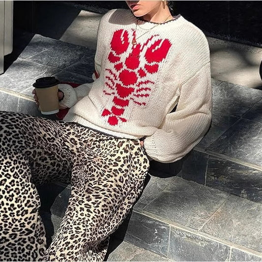 Pull femme avec motif unique de homard et tricot léger Chic und Stil