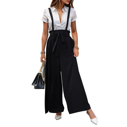 Women Elegant Wide-Pants Straps Jumpsuit Chic and Style