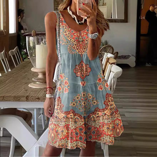 Robe d'été pour femme avec imprimé floral et coupe fluide Chic und Stil