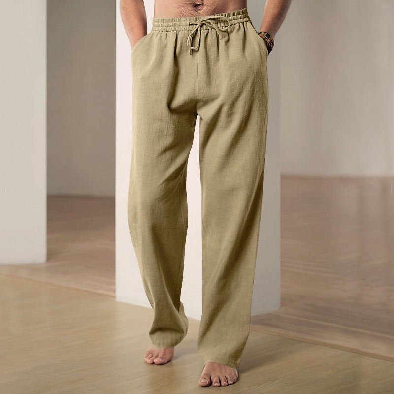 Light cotton pants for men with elastic waist Chic und Stil