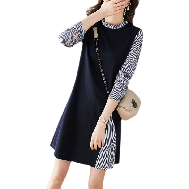 Robe décontractée à manches rayées pour femmes Chic und Stil