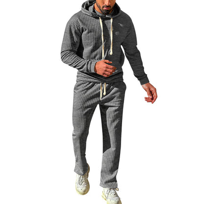 Hommes Ensemble de sports en polaire avec design structurel moderne et capuche pratique Chic und Stil