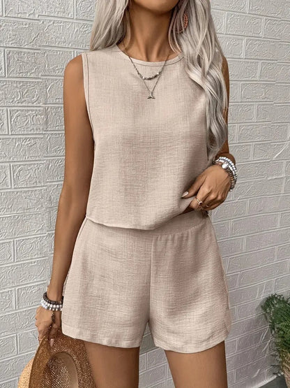 Femmes Ensemble confortable en top et shorts Chic und Stil