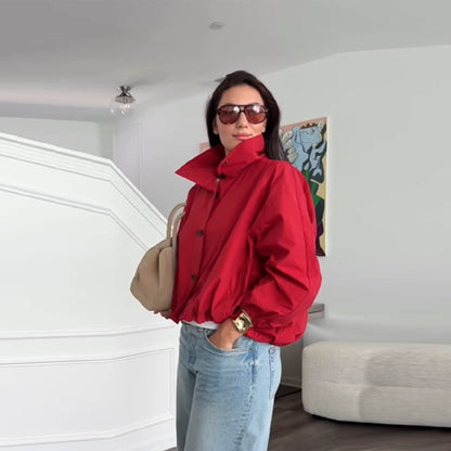 Ladies stylish outdoor jacket with high collar Chic and Style