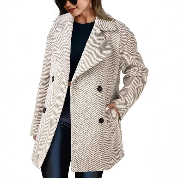 Dame manteau de transition à double rangée Chic und Stil