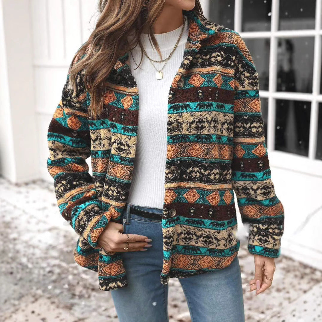 Dames Gilet à motifs avec fermeture à boutons Chic und Stil