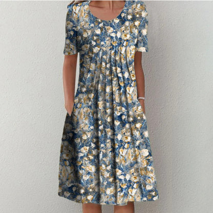 Robe maxi pour femmes avec un design floral et des manches larges Chic und Stil