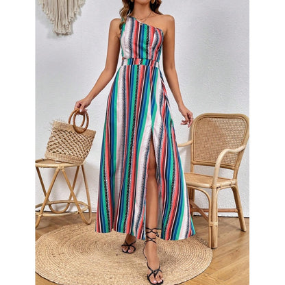 Robe maxi à une épaule avec fente haute Chic und Stil