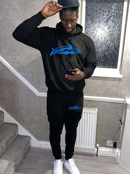 Women's hoodie and jogger pants set with creative animal print Chic and Style