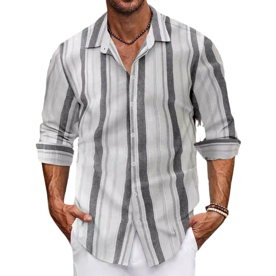 Chemise à rayures décontractée pour hommes Chic und Stil